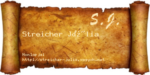 Streicher Júlia névjegykártya